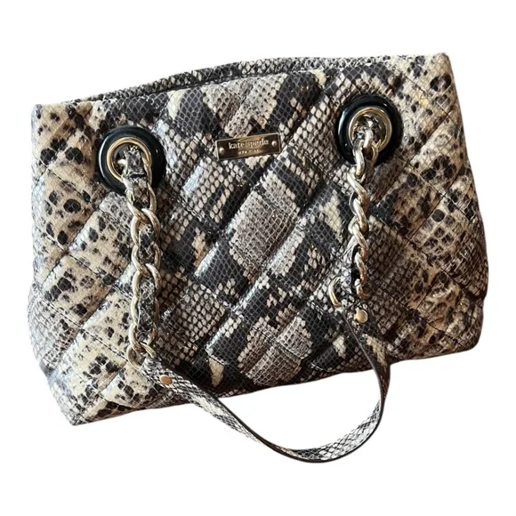 Kate Spade Maryann Quilted Snakeskin Chain Handle Shoulder Bag - Picture 4 of 13
